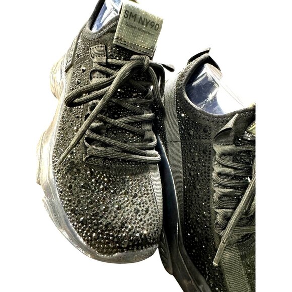 NWOT Steve Madden Maxima-R Black Rhinestone Embellished‎ Sneakers Women's Size 8 - Picture 15 of 16